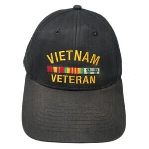 US Honor Baseball Cap Black One Size Vietnam Veteran Strapback Embroidered Hat